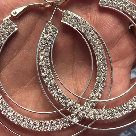 ⬇️ Rhinestone hoops - Picture 3 of 5